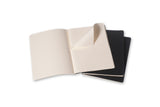 Notesbog Moleskine xl cahiers sort 3 stk m/120 linjerede ark