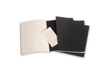 Notesbog Moleskine xl cahiers sort 3 stk m/120 linjerede ark