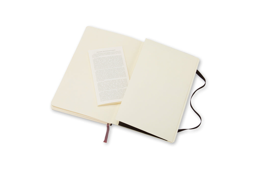 Notesbog Moleskine large sort m/192 linjerede ark soft cover
