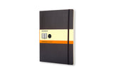 Notesbog Moleskine x-large sort m/192 linjerede ark soft
