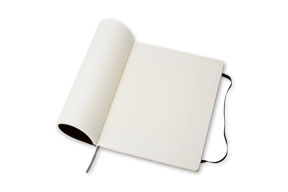 Notesbog Moleskine x-large sort m/192 linjerede ark soft