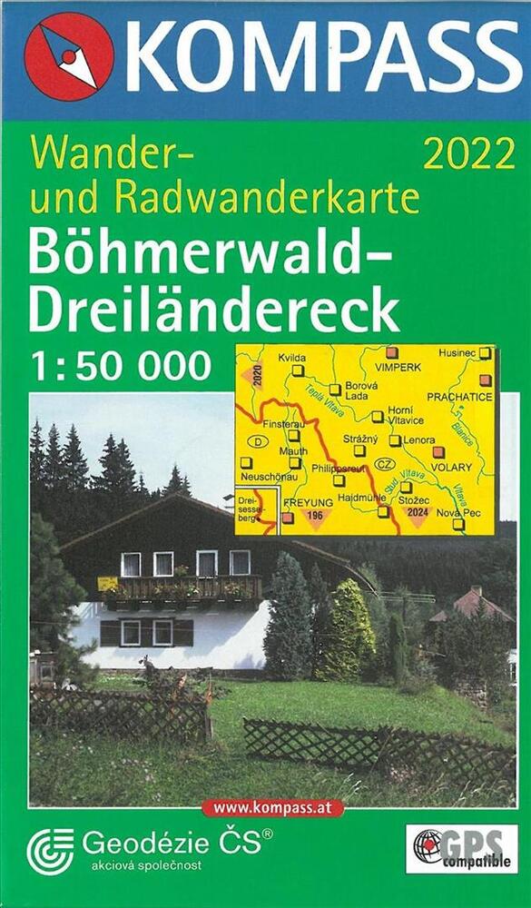 Böhmerwald-Dreiländereck, Kompass Wander- u. Radwanderkarte 2022