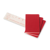 Notesbog Moleskine pocket cahiers rød 3 stk m/64 linjerede