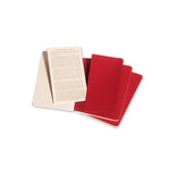 Notesbog Moleskine pocket cahiers rød 3 stk m/64 linjerede