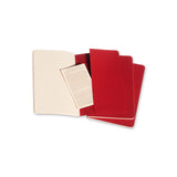 Notesbog Moleskine large cahiers rød 3 stk m/80 blanke ark
