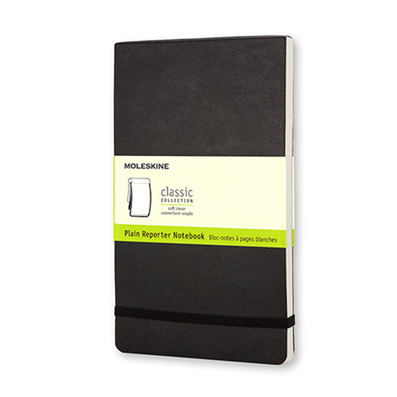 Notesblok reporter Moleskine large sort m/blanke ark soft
