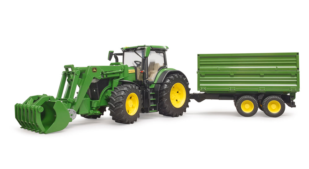 Bruder John Deere 7R 350 med frontlæsser og anhænger med tipfunktion