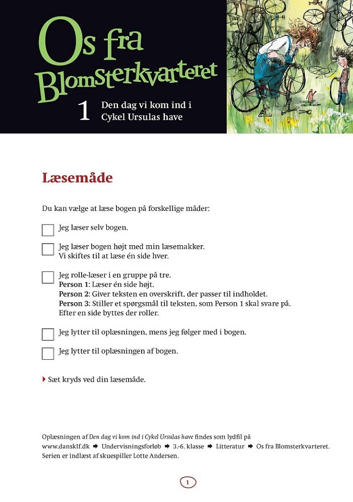 Os fra Blomsterkvarteret. Arbejdsark 1 (5 stk.)