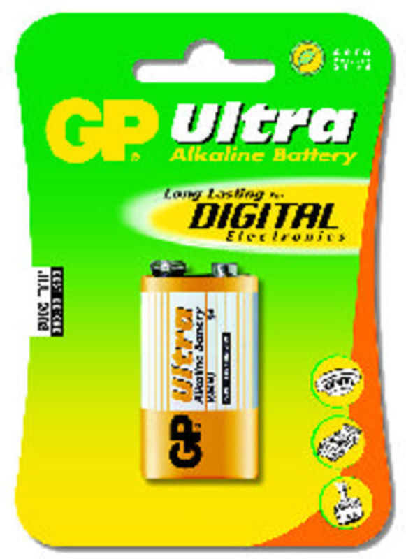 BATTERI GP 9V 1604AU - 1 STK PÅ KORT