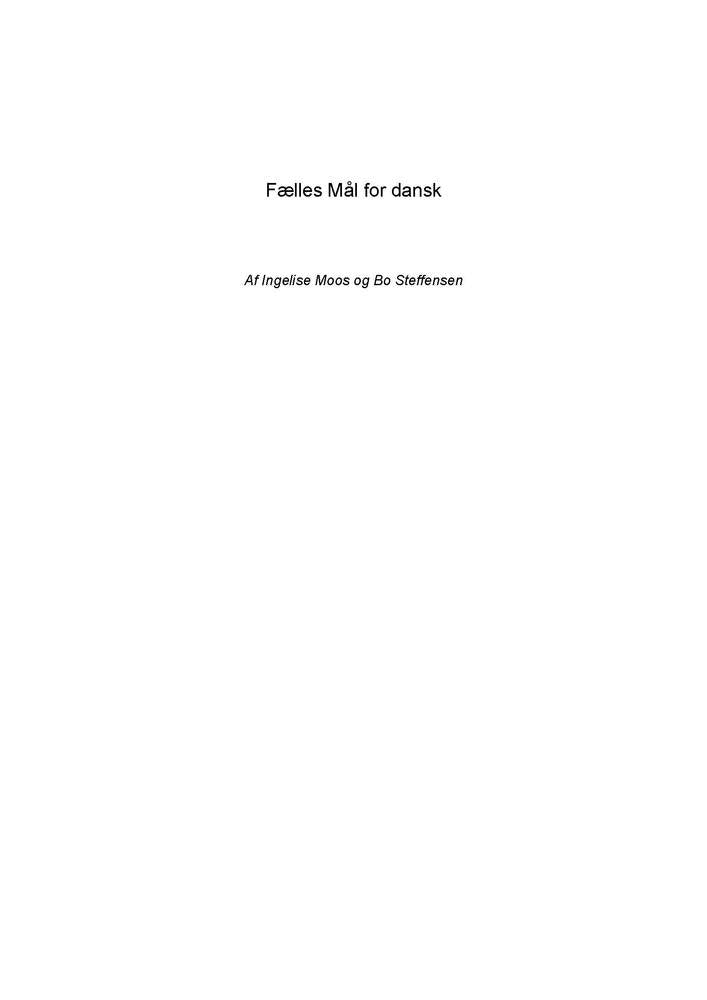 Fælles mål for dansk