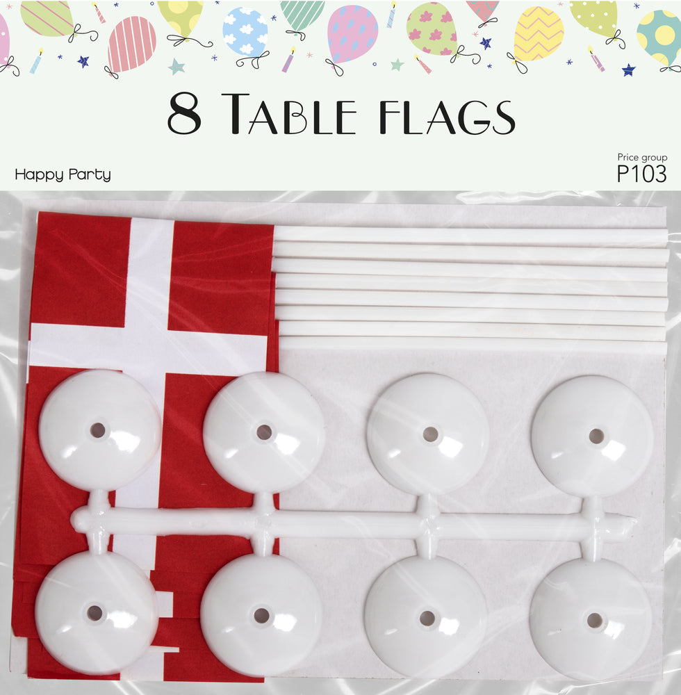 Bordflag små på fod 8 stk.