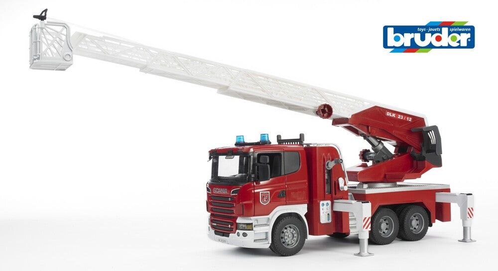 Bruder Scania brandbil, stige, vandpumpe, lyd-og lysmodul