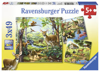 Puslespil forest/zoo/dom.animals 3X49 brikker
