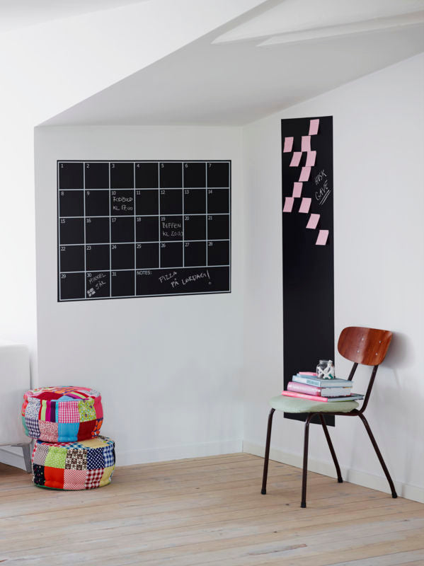 MÅNEDSPLANNERTAVLE  NAGA TIL KRIDT SORT 70X100CM