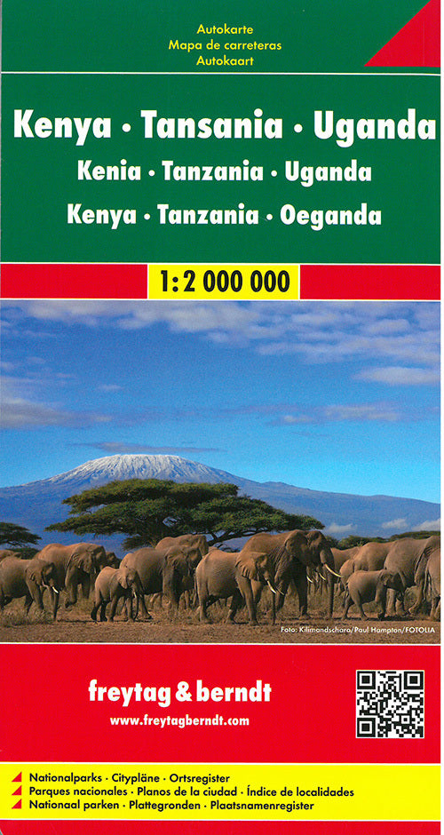 Kenya - Tanzania - Uganda - Rwanda Road Map 12 000 000