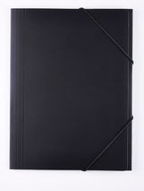 D2 Elastikmappe karton sort A4