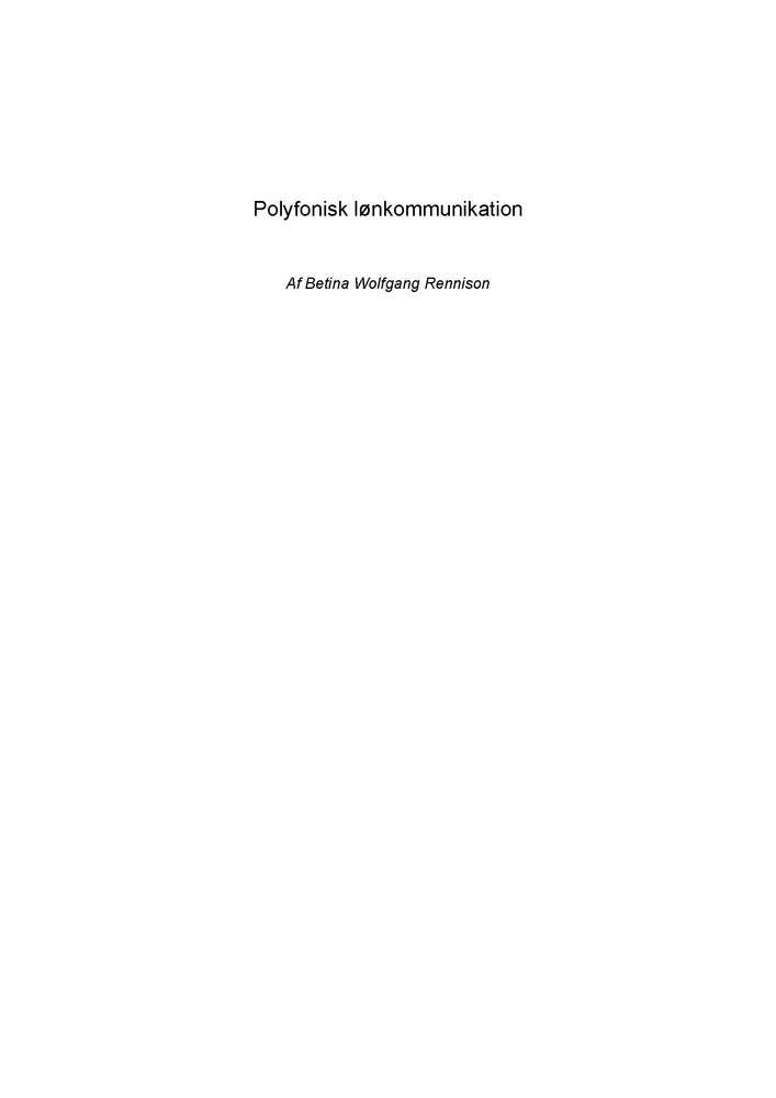 Polyfonisk lønkommunikation