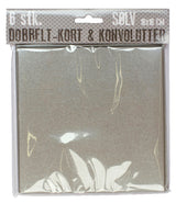 6 DOBBELTKORT MED KONVOLUTTER SØLV 16X16MM