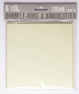 6 DOBBELTKORT MED KONVOLUTTER CREME 16X16MM