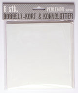 6 DOBBELTKORT MED KONVOLUTTER PERLEMOR 16X16MM