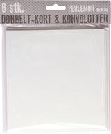 6 DOBBELTKORT MED KONVOLUTTER PERLEMOR 16X16MM