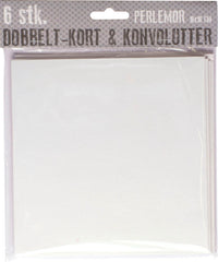 6 DOBBELTKORT MED KONVOLUTTER PERLEMOR 16X16MM