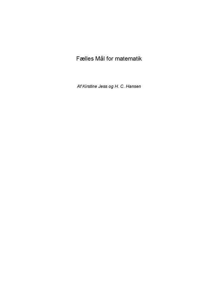 Fælles mål for matematik