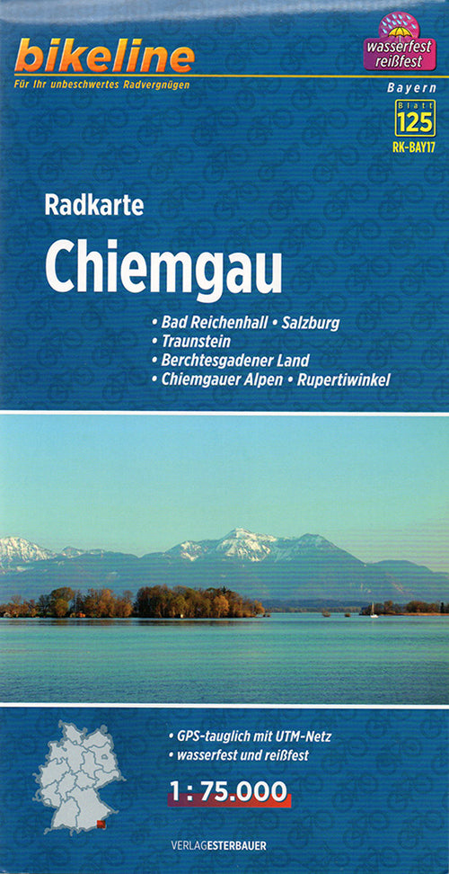 Chiemgau Radkarte: Bad Riichenhall, Salzburg, Traunstein, Berchtesgadener Land, Chiemgauer Alpen, Rupertiwinkel