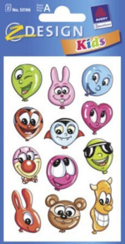 STICKERS BALLONER MED ANSIGT 2ARK PR. PK