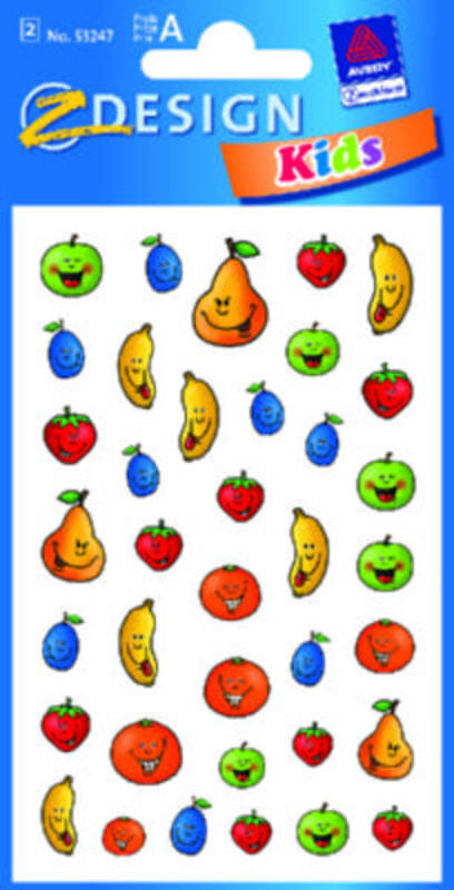 STICKERS FRUGTER MED ANSIGT 2ARK PR. PK