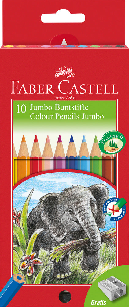 Farveblyant jumbo Faber 10stk ass