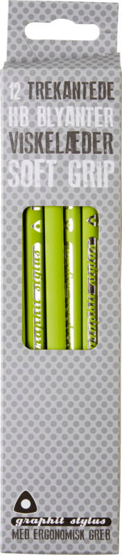 Blyant Graphit Stylus soft grip limegrøn 12 stk