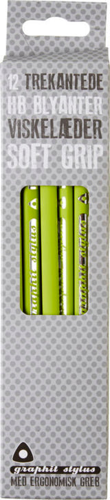 Blyant Graphit Stylus soft grip limegrøn 12 stk