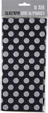 SILKEPAPIR SORT M/PRIKKER 10 ARK/PAKKE