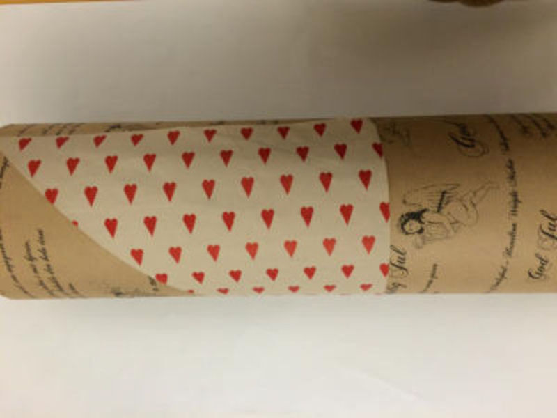 ØKONOM KRAFT 60G DOBB ENGLE/RØDE HJERTER 38CMX200M