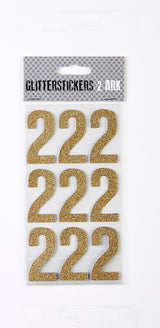 STICKERS GLITTER GULD TAL 2 M. 2 ARK
