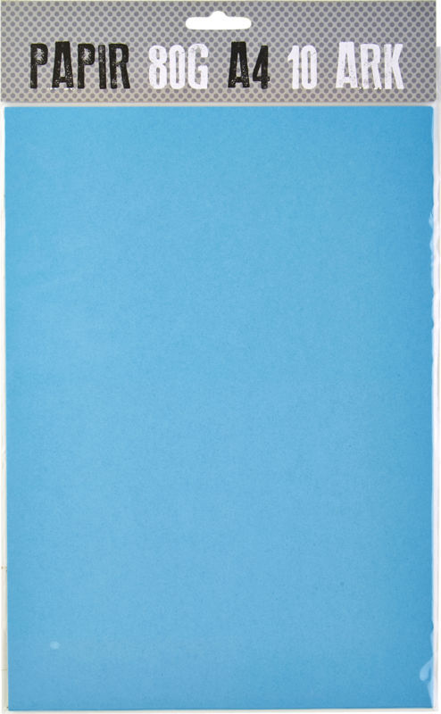 PAPIR A4 80G SVENSKBLÅ M. 10 ARK