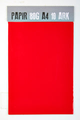 PAPIR A4 80G RØD M. 10 ARK