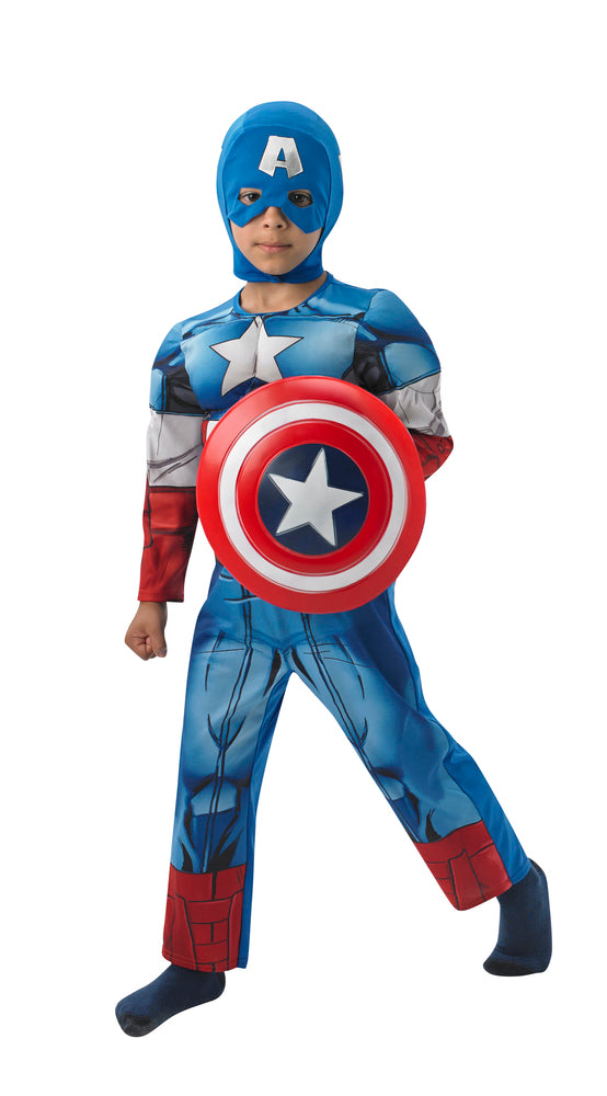 CAPTAIN AMERICA DRAGT MED MUSKLER STR. 5-6 ÅR