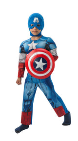 CAPTAIN AMERICA DRAGT MED MUSKLER STR. 5-6 ÅR