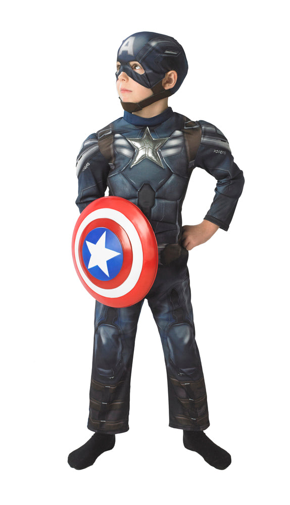CAPTAIN AMERICA DRAGT MED MUSKLER STR. 5-6 ÅR
