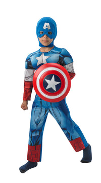 CAPTAIN AMERICA DRAGT MED MUSKLER STR. 7-8 ÅR