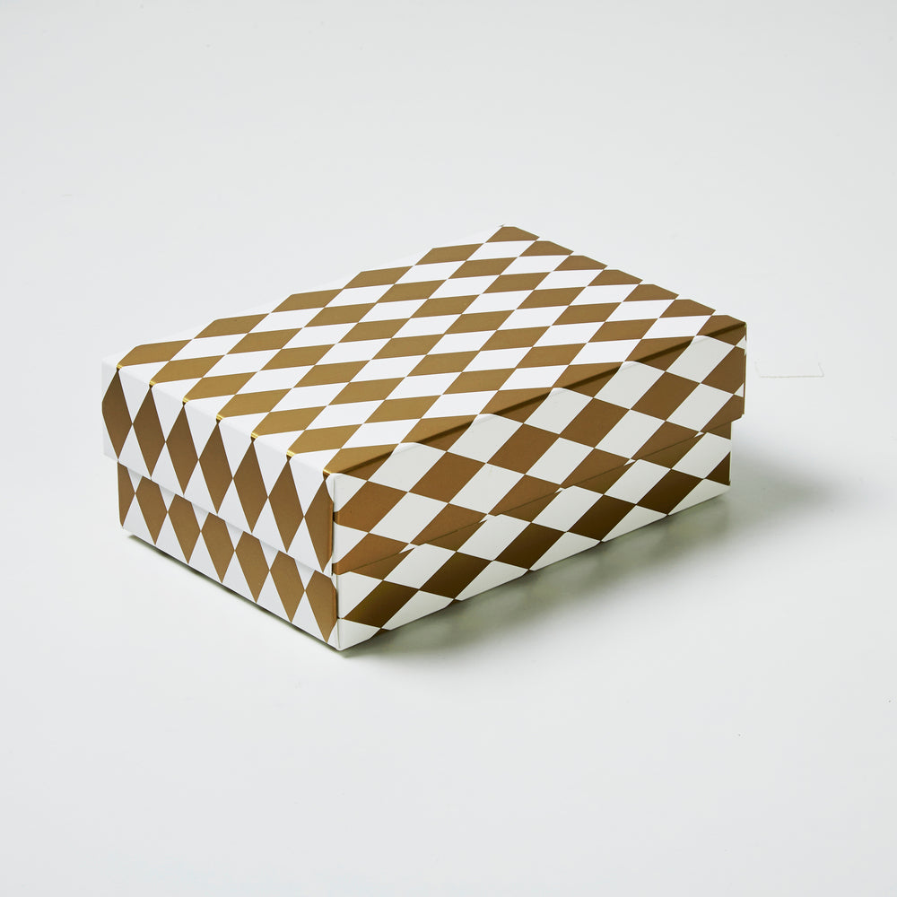 GAVEÆSKE 17X11X6 CM HARLEKIN GULD