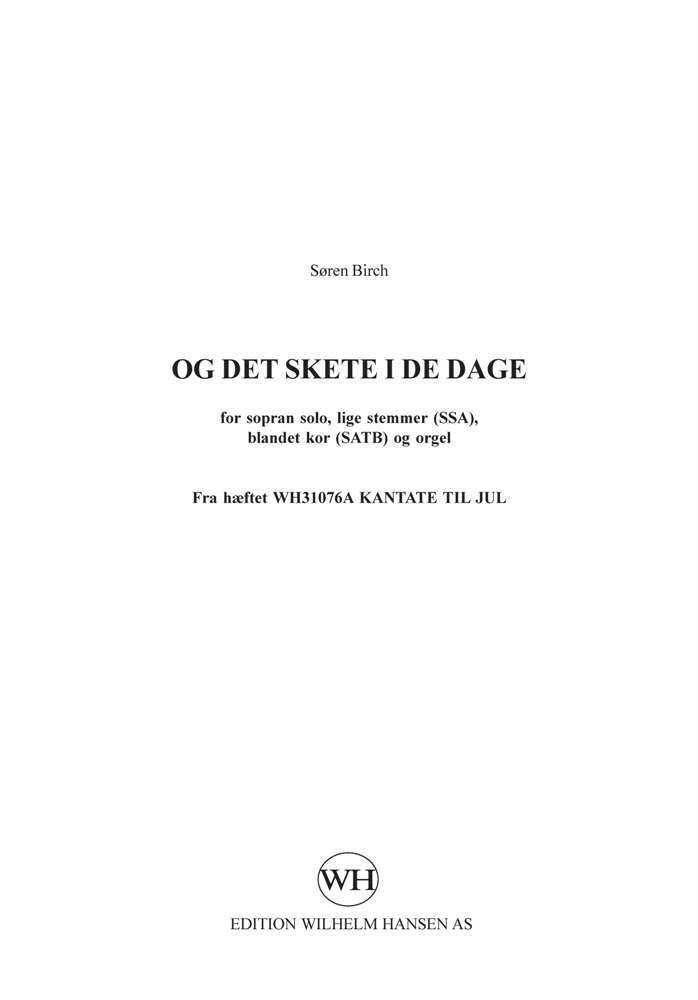 Og det skete i de dage