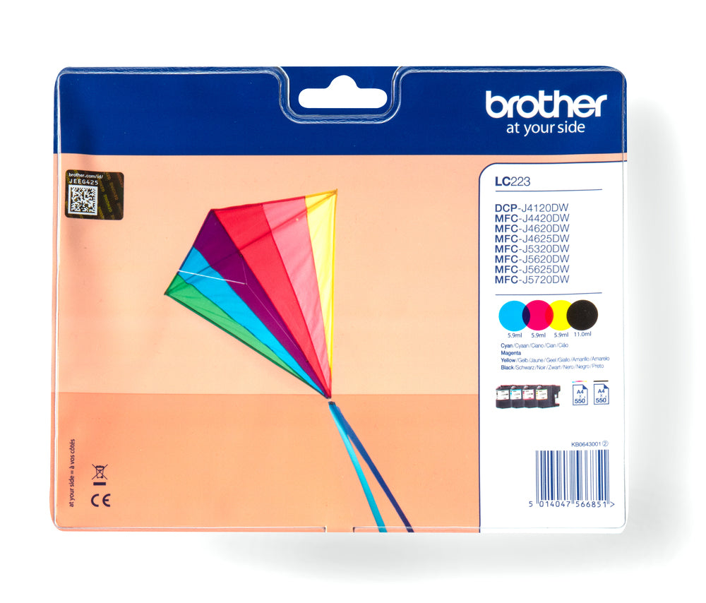 Brother LC-223 VALBP CMYK Ink Multipack printerpatron