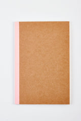 NOTESBOG KRAFT MED ROSA RYG 40 CREME SIDER