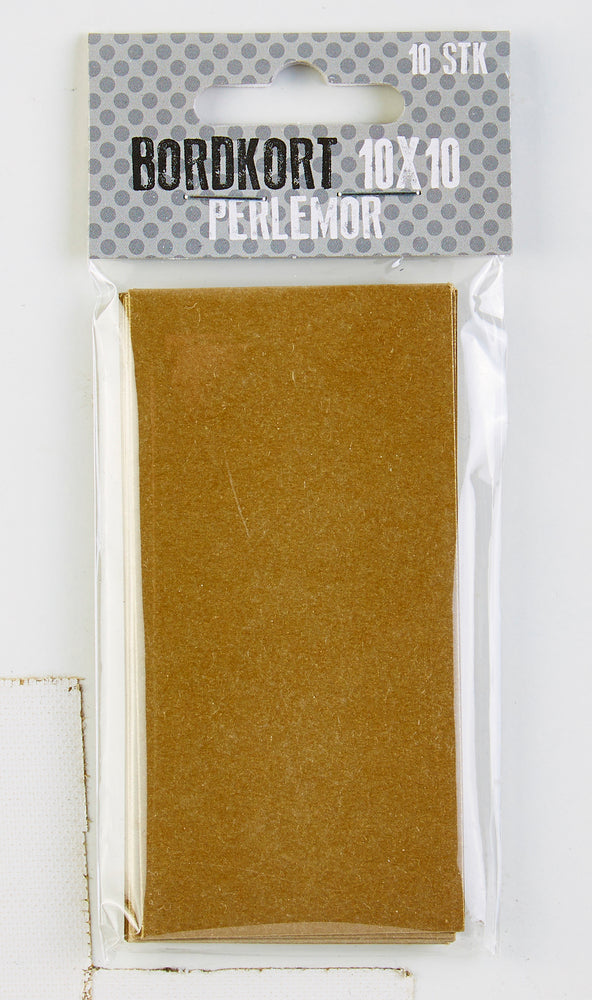 BORDKORT 10X10 PERLEMOR GULD 10 STK