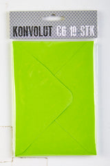 KONVOLUT C6 LIMEGRØN 10 STK