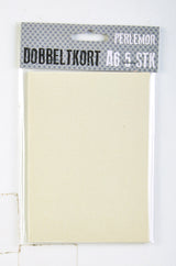 KORT A6 DOBBELT PERLEMOR IVORY 5 STK
