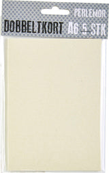 KORT A6 DOBBELT PERLEMOR IVORY 5 STK